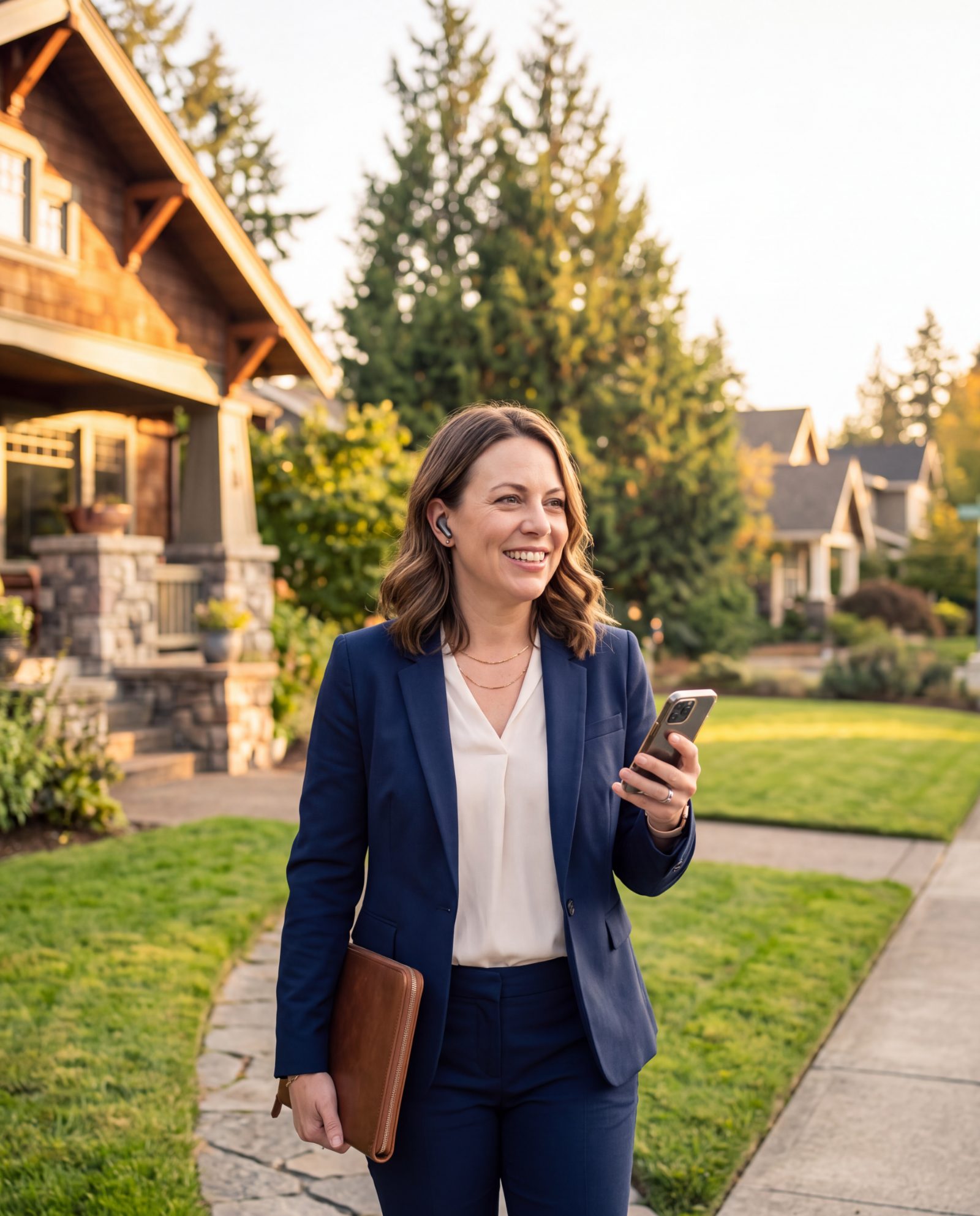 Real estate agent using Nora while walking between appointments